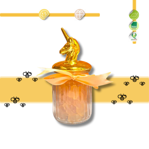 [426043272103] Golden Ginger Honey Gummy Bees Gift Jar